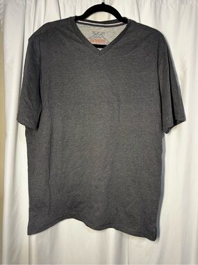 Weatherproof Men's V-Neck Short Sleeve T-Shirt - Charcoal Gray-Vintage 60%Cotton